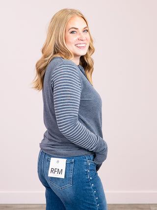*NEW* Evermore Stripe Pullover | Vintage Navy