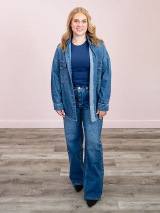 *NEW* Risen | Oversized Shirt Jacket | Dark Wash | Jonah