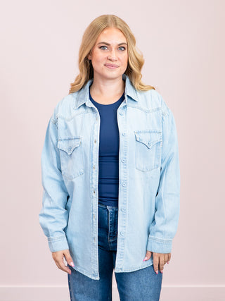 *NEW* Risen | Western Denim Shirt | Light Wash | Rickie