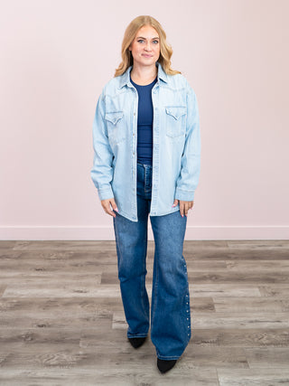 *NEW* Risen | Western Denim Shirt | Light Wash | Rickie