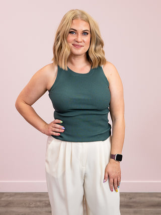 Malea Knit Tank | Dark Green
