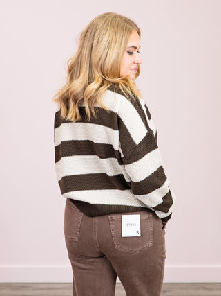 *NEW* Bayside Striped Sweater | Espresso