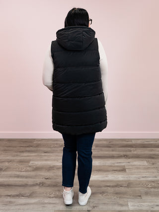 DEX | Autumn Hooded Puffer Vest | Black