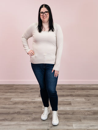 *NEW* Kenley Ribbed Long Sleeve Top | Taupe