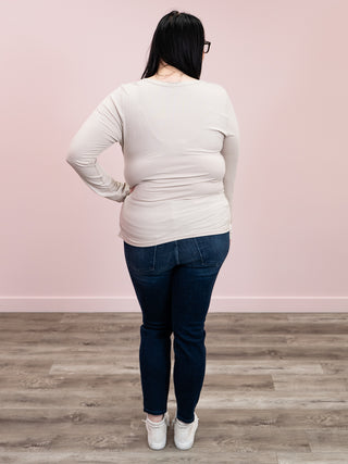 *NEW* Kenley Ribbed Long Sleeve Top | Taupe