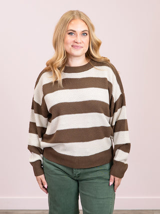 *NEW* Bayside Striped Sweater | Brown