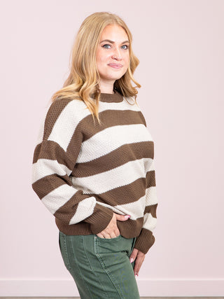 *NEW* Bayside Striped Sweater | Brown