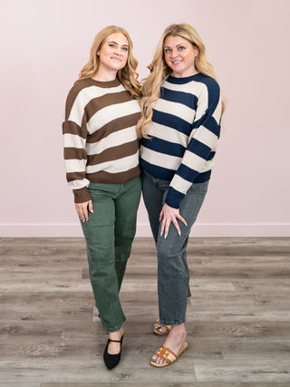 *NEW* Bayside Striped Sweater | Brown