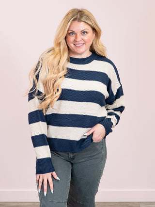 *NEW* Bayside Striped Sweater | Navy