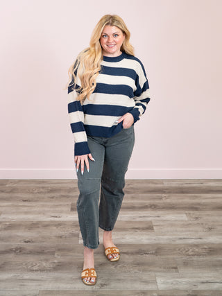 *NEW* Bayside Striped Sweater | Navy