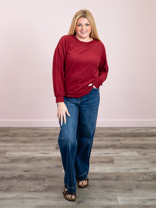 *NEW* Maple Lane Pullover | Cabernet