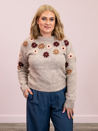 DEX | Tanya Crewneck Floral Sweater | Floral Meadow