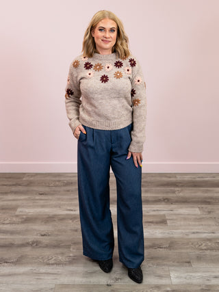 DEX | Tanya Crewneck Floral Sweater | Floral Meadow