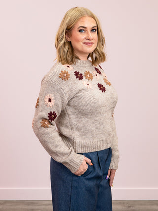 DEX | Tanya Crewneck Floral Sweater | Floral Meadow