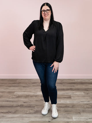 First Love Long Sleeve Blouse | Black