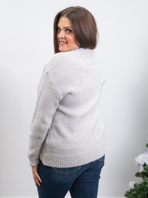 *NEW* Midge Star Sweater | Grey & Ivory