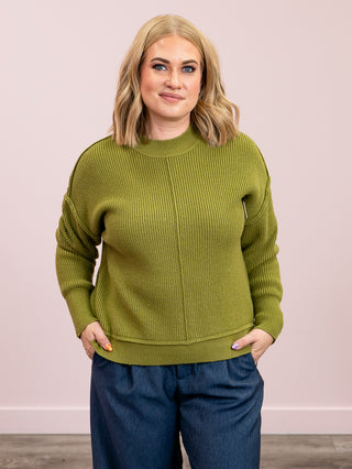 DEX | Soft Escape Mock Neck Sweater | Oregano