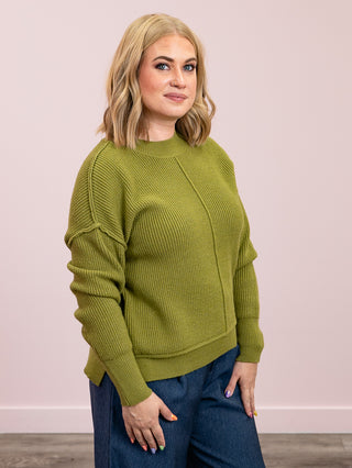 DEX | Soft Escape Mock Neck Sweater | Oregano