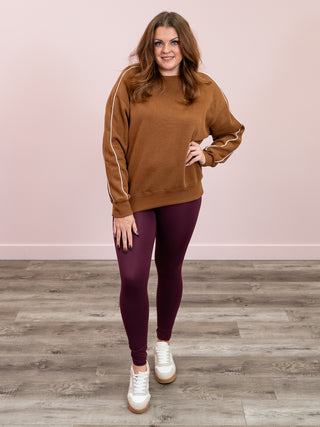 Venice High Waist Leggings | Dark Plum
