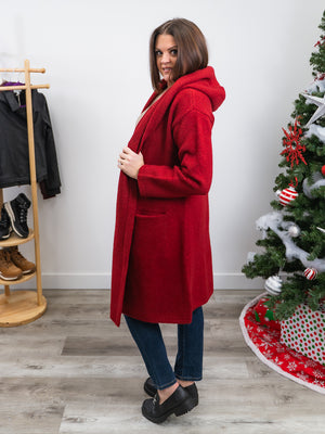 *NEW* RD Style | Gabby Hooded Boucle Coatigan | Red