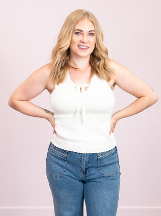 *NEW* DEX | Darlene Scalloped Tank | Cream