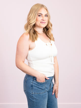 *NEW* DEX | Darlene Scalloped Tank | Cream