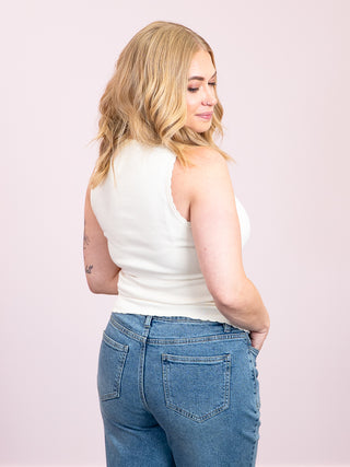 *NEW* DEX | Darlene Scalloped Tank | Cream