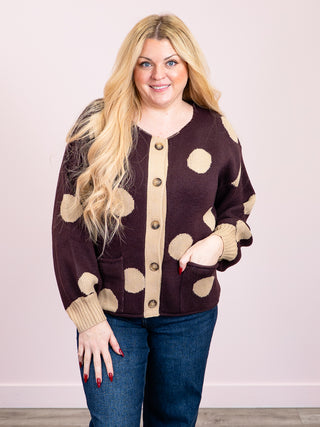 *NEW* Frances Polka Dot Cardigan | Brunette