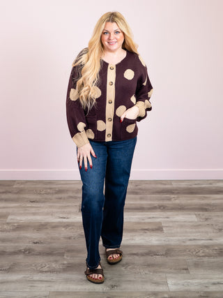 *NEW* Frances Polka Dot Cardigan | Brunette