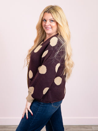 *NEW* Frances Polka Dot Cardigan | Brunette