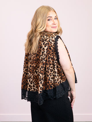 *NEW* Wild Spirit Sleeveless Blouse | Black Leopard