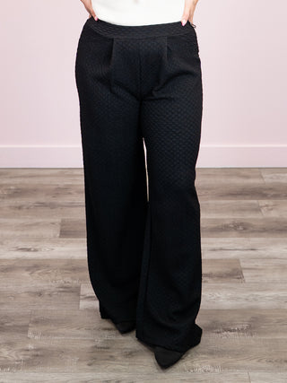 *NEW* Room 34 | Riana Relaxed Textured Pant | Black