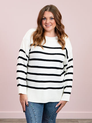 Elaine Striped Sweater | Ivory