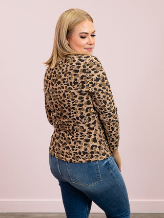 DEX | Darcy Printed Thermal Long Sleeve | Tonal Cheetah