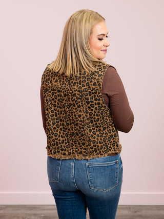 Rikki Leopard Vest | Camel Mix