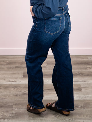 *NEW* RFM | Hailey High Rise SLIM Wide Leg Jeans | Dark Wash