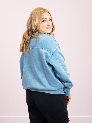 *NEW* Glow Getter Sweatshirt | Blue Grey
