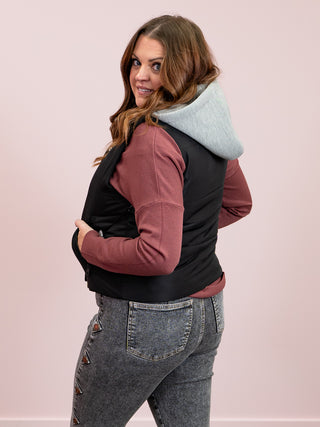 Room 34 | Starry Short Puffer Vest | Black