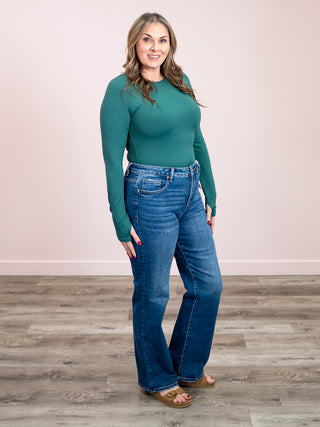 *NEW* Second Skin | Hira Long Sleeve Top | Dark Green