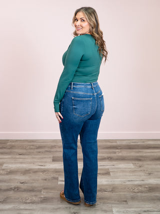 *NEW* Second Skin | Hira Long Sleeve Top | Dark Green