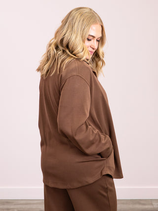 *NEW* DEX | Kylie Button Up Top | Milk Chocolate