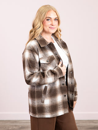 *NEW* Norah Plaid Shacket | Brown