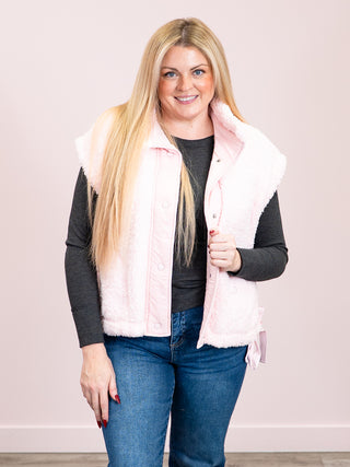 *NEW* Alaska Oversized Faux Fur Vest | Pink
