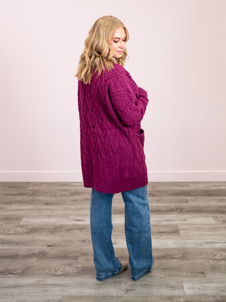 *NEW* Brooks Button Sweater Cardigan | Magenta