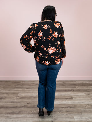 First Love Long Sleeve Blouse | Black Floral