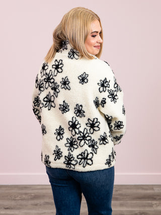 RD Style | Whistler Sherpa Jacket | White & Black Floral