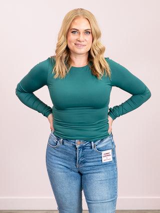 *NEW* Second Skin | Hira Long Sleeve Top | Dark Green