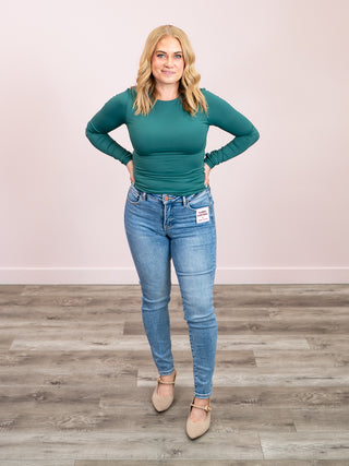 *NEW* Second Skin | Hira Long Sleeve Top | Dark Green