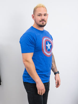 *NEW* The Ozzy | Captain America Graphic Tee | Royal Heather Blue