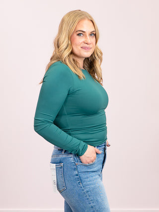 *NEW* Second Skin | Hira Long Sleeve Top | Dark Green